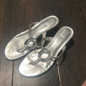 Impo Metallic Silver Heeled Sandals